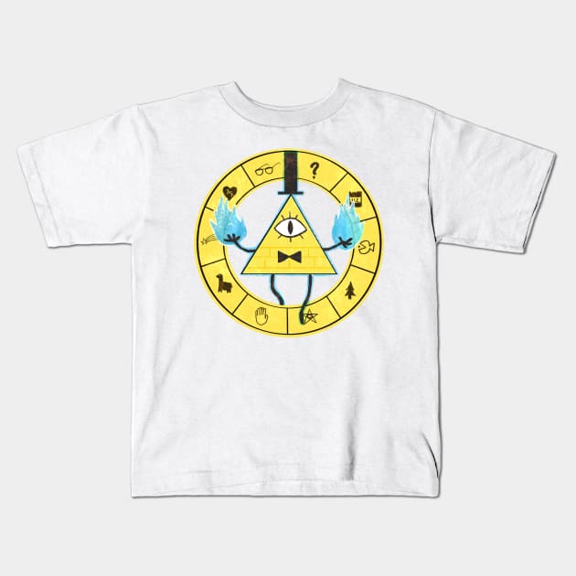 Bill Cipher - Gravity Falls (White background) Kids T-Shirt by renaesense